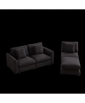 Streamdale 3-Seat Modular Sofa with Ottoman, L-Shaped Sleeper Sofa, 102.2