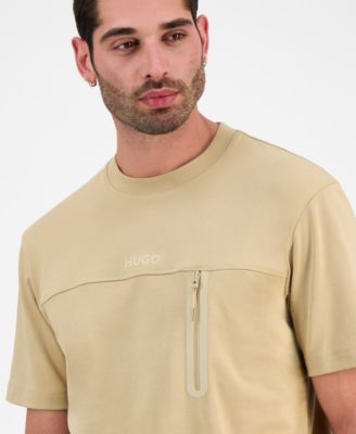 Мужская футболка Hugo Boss Dubi свободного кроя с коротким рукавом и круглым вырезом на молнии от Hugo Boss