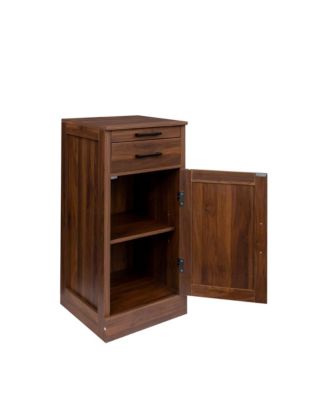 17.80"/1 Count particle board brown walnut color modular wine bar cabinet Buffet Cabinet with Hutch for Dining Room