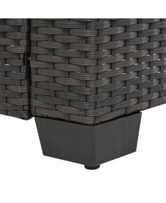 Streamdale PE Rattan Patio Furniture Set, Sectional Sofa, Cushions & Glass Table