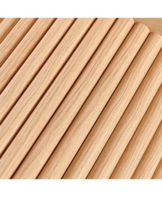 27.5" MDF Oak Veneer Roman Base Mid-Century Round Coffee Table