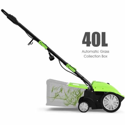 13 Inch 12 Amp Electric Scarifier with Collection Bag and Removable Blades