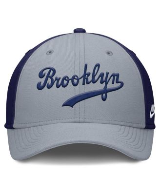 Мужская серая / темно-синяя шляпа Brooklyn Dodgers Rise Swoosh Performance Flex от Nike