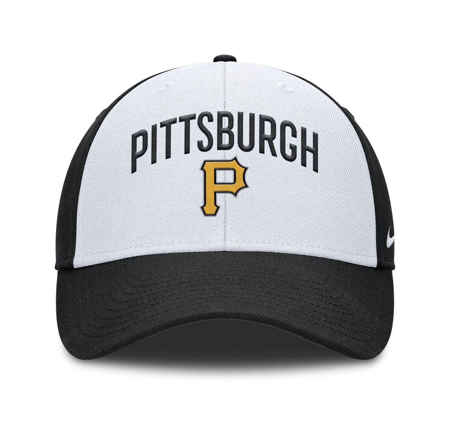 Men's White/Black Pittsburgh Pirates Club Performance Adjustable Hat