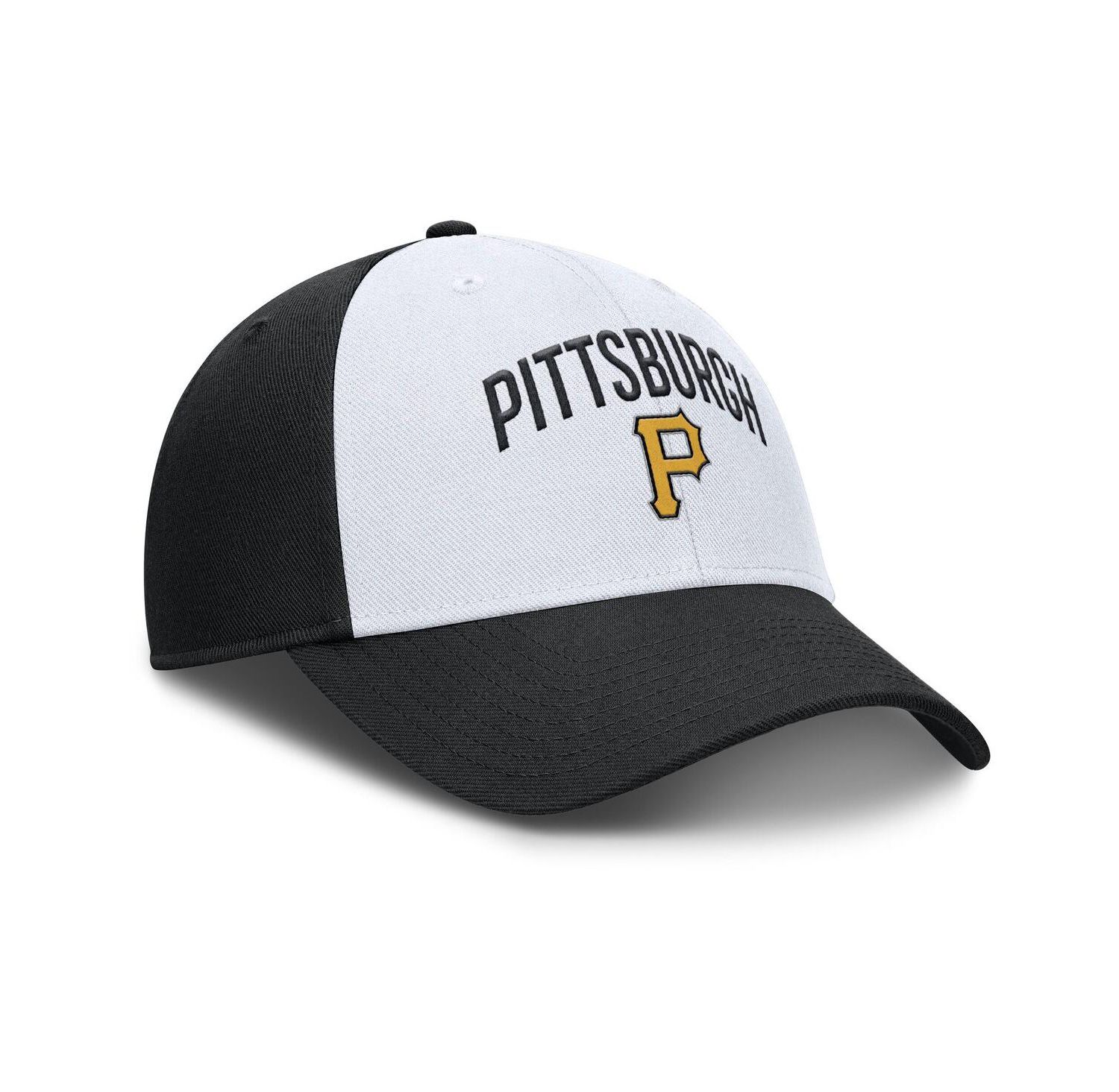 Men's White/Black Pittsburgh Pirates Club Performance Adjustable Hat