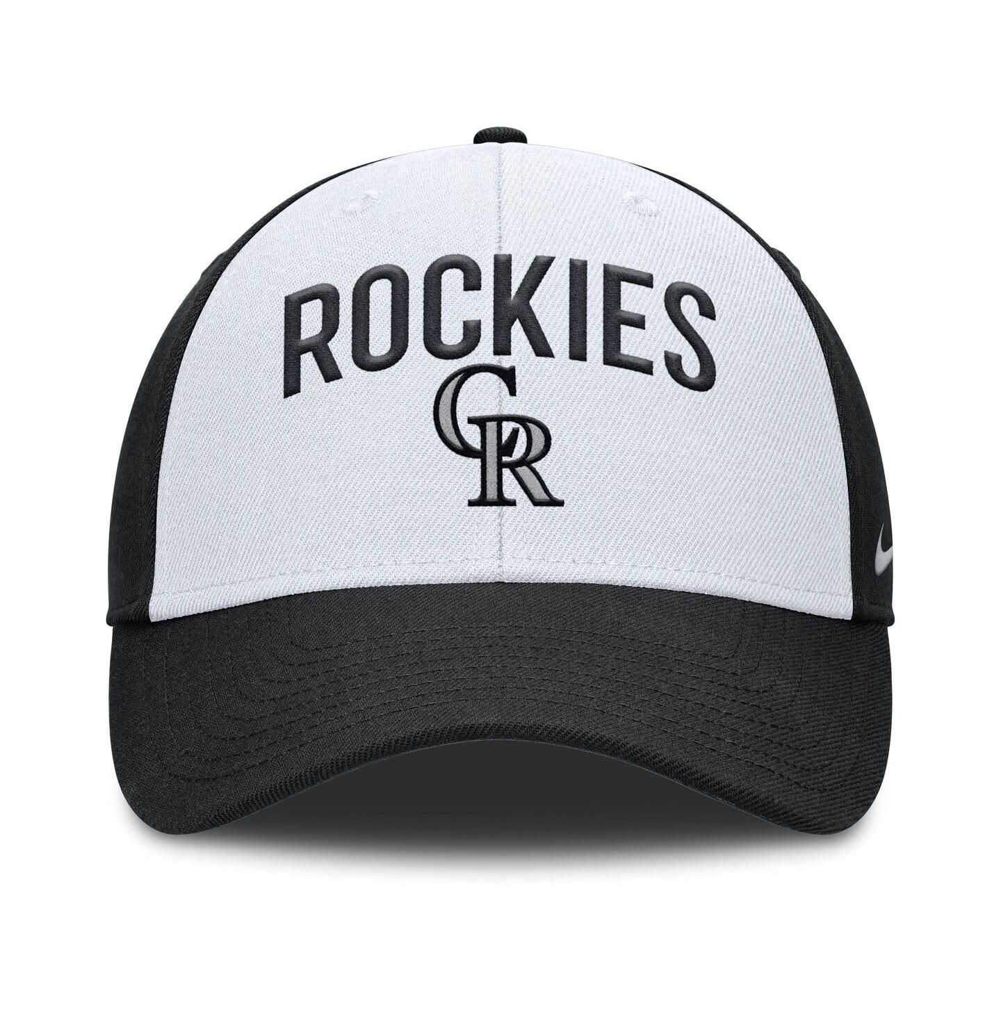 Мужская кепка Nike White/Black Colorado Rockies Club Performance Adjustable Hat — фото 2