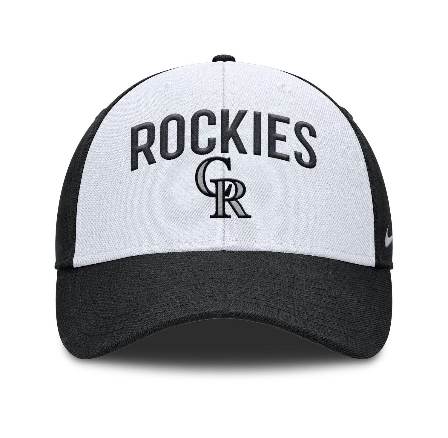 Men's White/Black Colorado Rockies Club Performance Adjustable Hat
