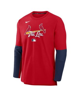 Мужская футболка с длинным рукавом Nike Red St. Louis Cardinals Authentic Collection City Connect, облегченная футболка для игроков Tri-Blend Performance