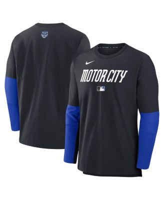 Nike - Men's Black Detroit Tigers Authentic Collection City Connect Lightweight Player Tri-Blend Performance Long Sleeve T-Shirt