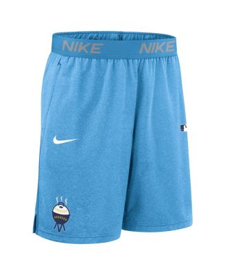 Мужские трикотажные шорты Nike светло-голубого цвета из коллекции Milwaukee Brewers Authentic Collection City Connect Performance
