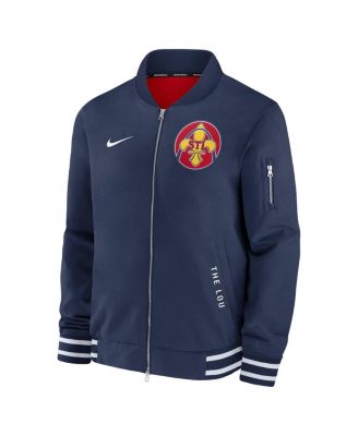 Men's Navy St. Louis Cardinals Authentic Collection City Connect Full-Zip Bomber Jacket