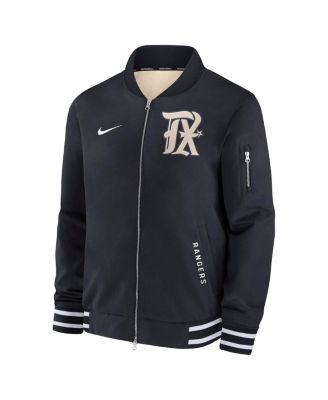 Мужская черная куртка-бомбер Nike Texas Rangers Authentic Collection City Connect на полной молнии от Nike