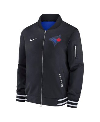 Мужская черная куртка-бомбер Nike Toronto Blue Jays Authentic Collection City Connect с застежкой-молнией на всю длину