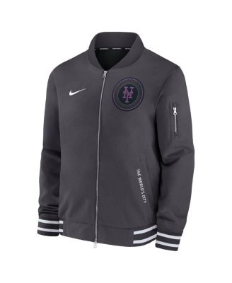 Мужская куртка-бомбер Nike Anthracite New York Mets Authentic Collection City Connect на полной молнии от Nike