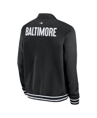 Men's Black Baltimore Orioles Authentic Collection City Connect Full-Zip Bomber Jacket