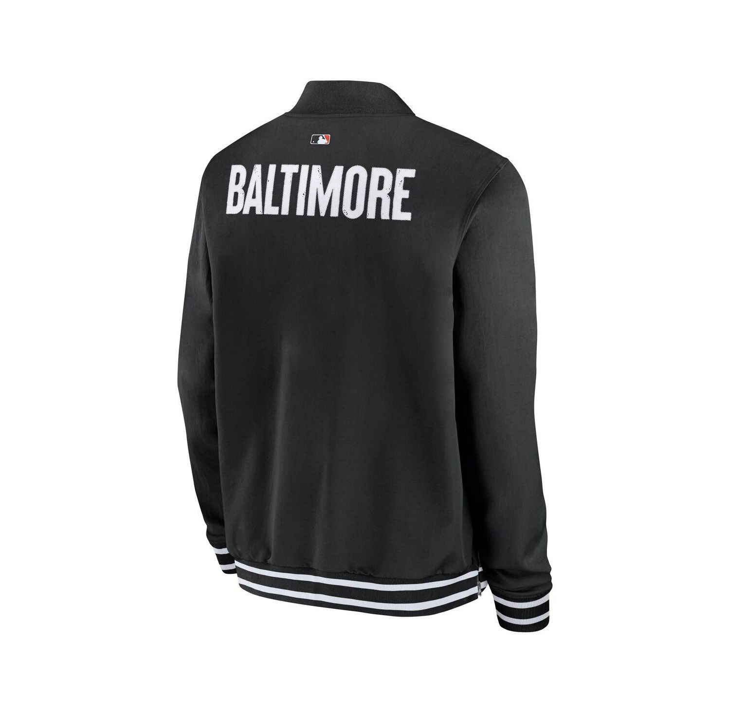 Men's Black Baltimore Orioles Authentic Collection City Connect Full-Zip Bomber Jacket
