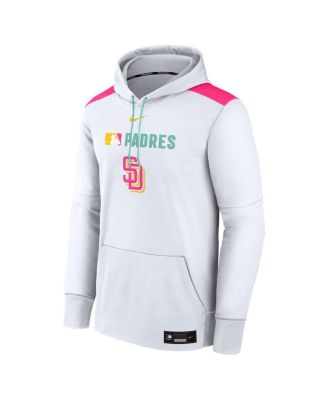 Men's White San Diego Padres Authentic Collection City Connect Therma Pullover Hoodie