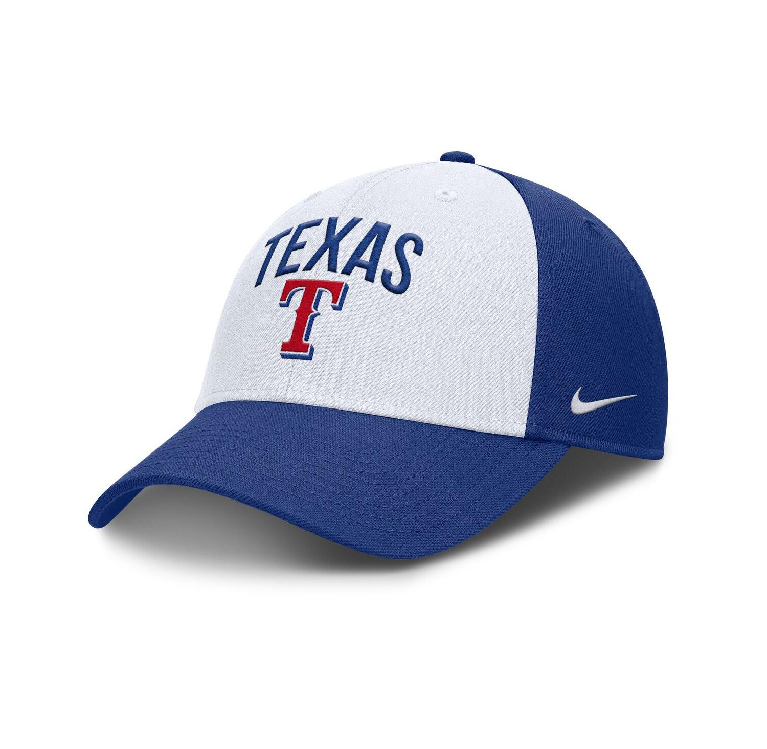 Men's White/Royal Texas Rangers Club Performance Adjustable Hat