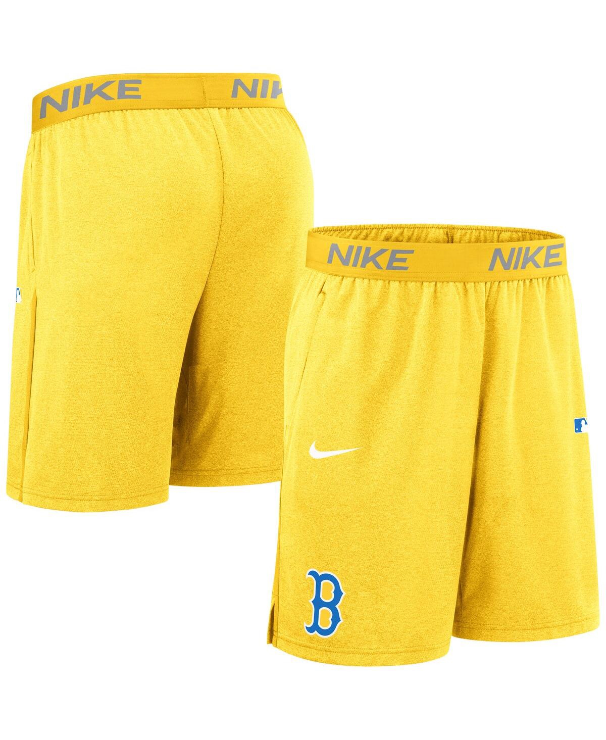 Nike Gold Boston Red Sox Authentic Collection City Connect Performance Knit Shorts In Yellow