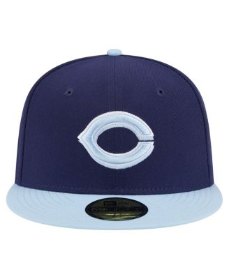 Мужская темно-синяя/светло-голубая кепка New Era Cincinnati Reds Color Pack 2-Х тональная 59-дюймовая приталенная шляпа