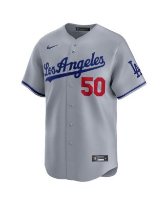 Мужская футболка Nike Mookie Betts Gray Los Angeles Dodgers Road Limited Player.