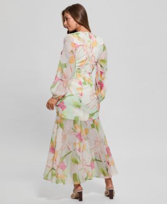 Women'e Talia Tropical-Print Front-Slit Maxi Dress
