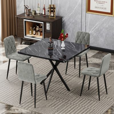 Streamdale Mid-Century Modern Square Dining Table for 4-6