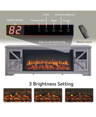75" Fireplace TV Stand for TVs up to 80",with 44" Electric Fireplace