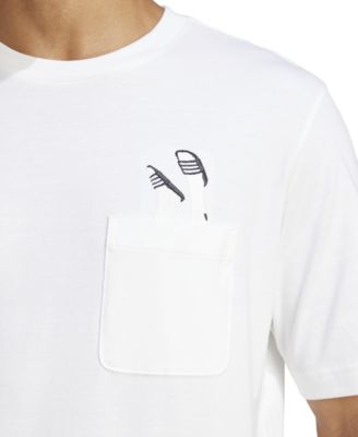 Men's Slide Regular-Fit Embroidered Graphic Pocket T-Shirt 