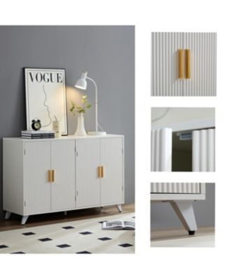 Streamdale Ivory White 4-Door Sideboard Buffet with Removable Shelves