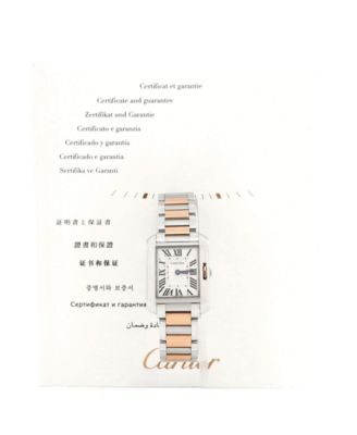 Бывшие в употреблении кварцевые часы Cartier Tank Anglaise из нержавеющей стали и розового золота 23 мм