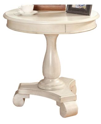 Round Wood Pedestal Side Table