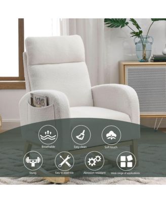 Modern Accent Rocking Chair with Pockets