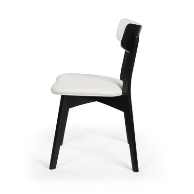 Streamdale Mid-Century Modern Upholstered Dining Chair Pair with Walnut Finish, Set of 2