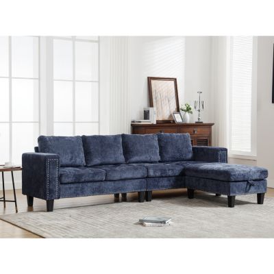 5-Seat Sectional Sofa with Ottoman & Storage