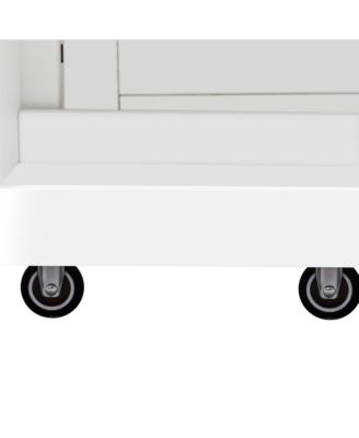 Farmhouse Pantry Cabinet, Pull-Out Shelves, 4 Doors - White