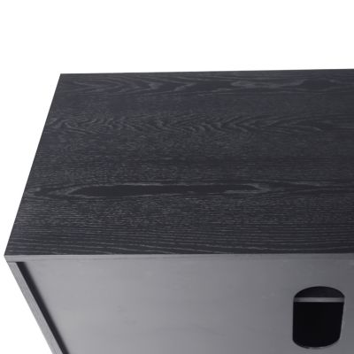 Extendable TV Cabinet with Storage, Adjustable Shelves, Lacquered Wood Veneer