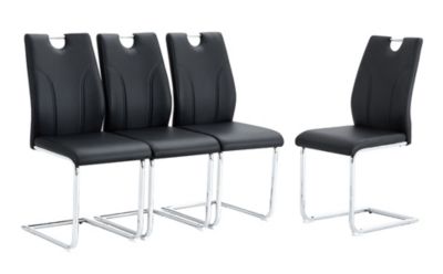 Black PU Dining Chairs (Set of 4)