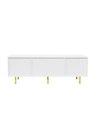 Streamdale Modern warm white TV cabinet, for Living Room Bedroom