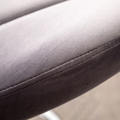 Upholstered Adjustable Swivel Barstools in Gray, Set of 2