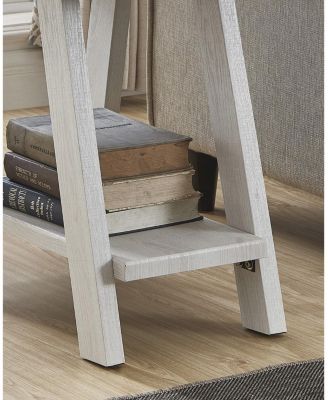 Wood Shelf Side Table in White Finish