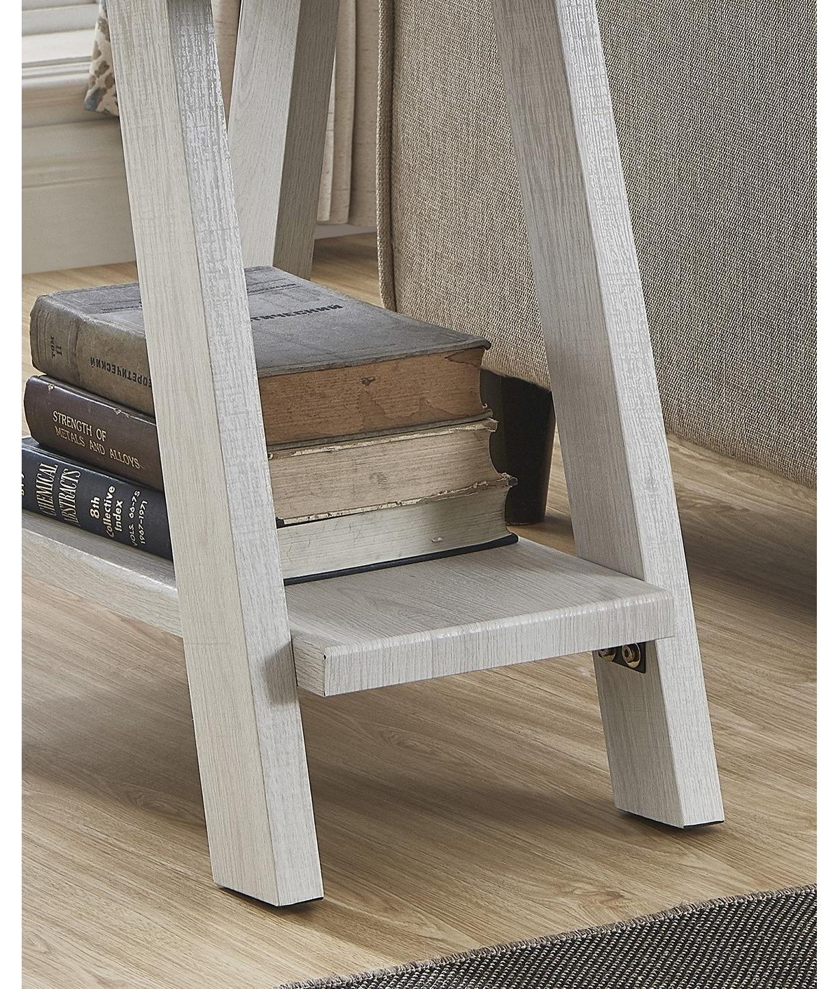 Streamdale Furniture Wood Shelf Side Table in White Finish