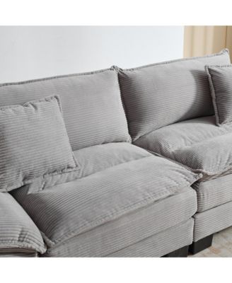 1 Count Fabric Corduroy Sofa Sleeper Comfy, Deep-Seat Couch with Pillows