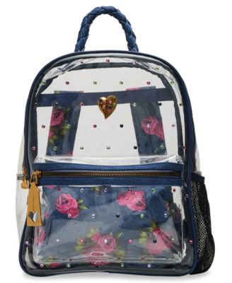 Рюкзак Betsey Johnson из прозрачной джинсовой ткани с сумкой среднего размера