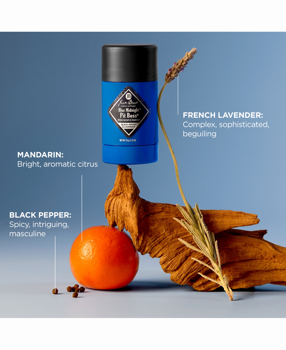 Jack Black Blue Midnight Pit Boss Antiperspirant & Deodorant, 2.75 Oz.