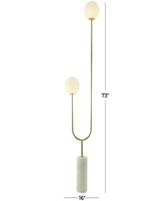 73" Metal Curved Orb 2 Light Room Floor Lamp