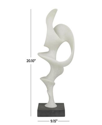 Polystone Abstract Decorative Sculpture with Base, 9" x 6"