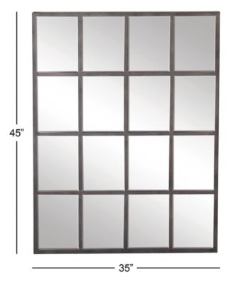 45" Metal Window Pane Inspired Room Wall Mirror