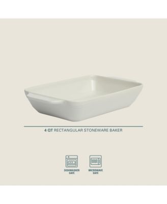 Beachmont 9 x 13 4 Qt Casserole Baking Dish for Oven, Ceramic Baking Pan, Lasagna Pan with Handles - Micorwave and Oven Safe