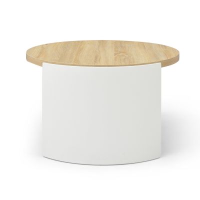 Set of 1 - 31" Round Coffee Table with Storage Shelf